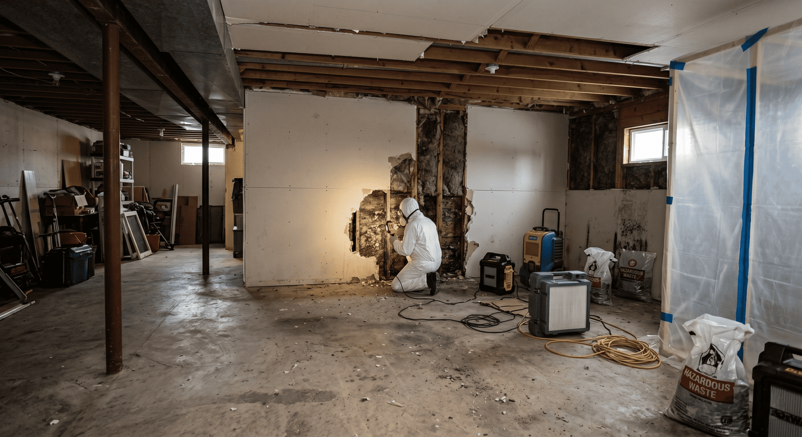 Air sampling pump collecting an indoor air quality mold sample in a Dallas home